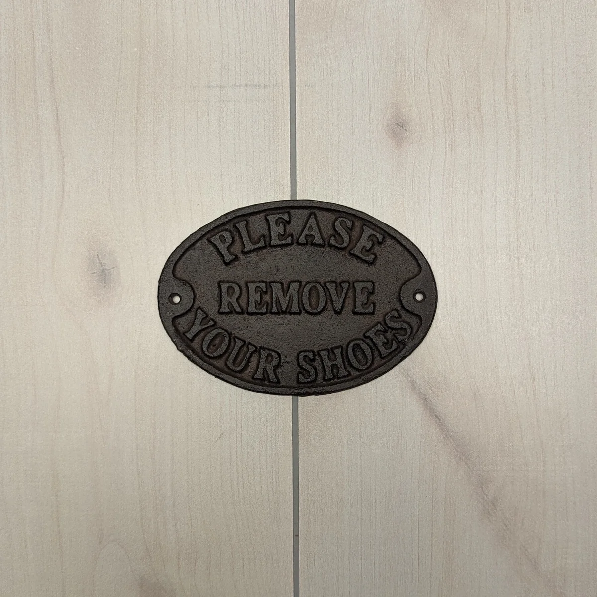 Remove Shoes Cast Iron Sign Rustic Front Door Porch Home Decor Wall Art Plaque - Image 4