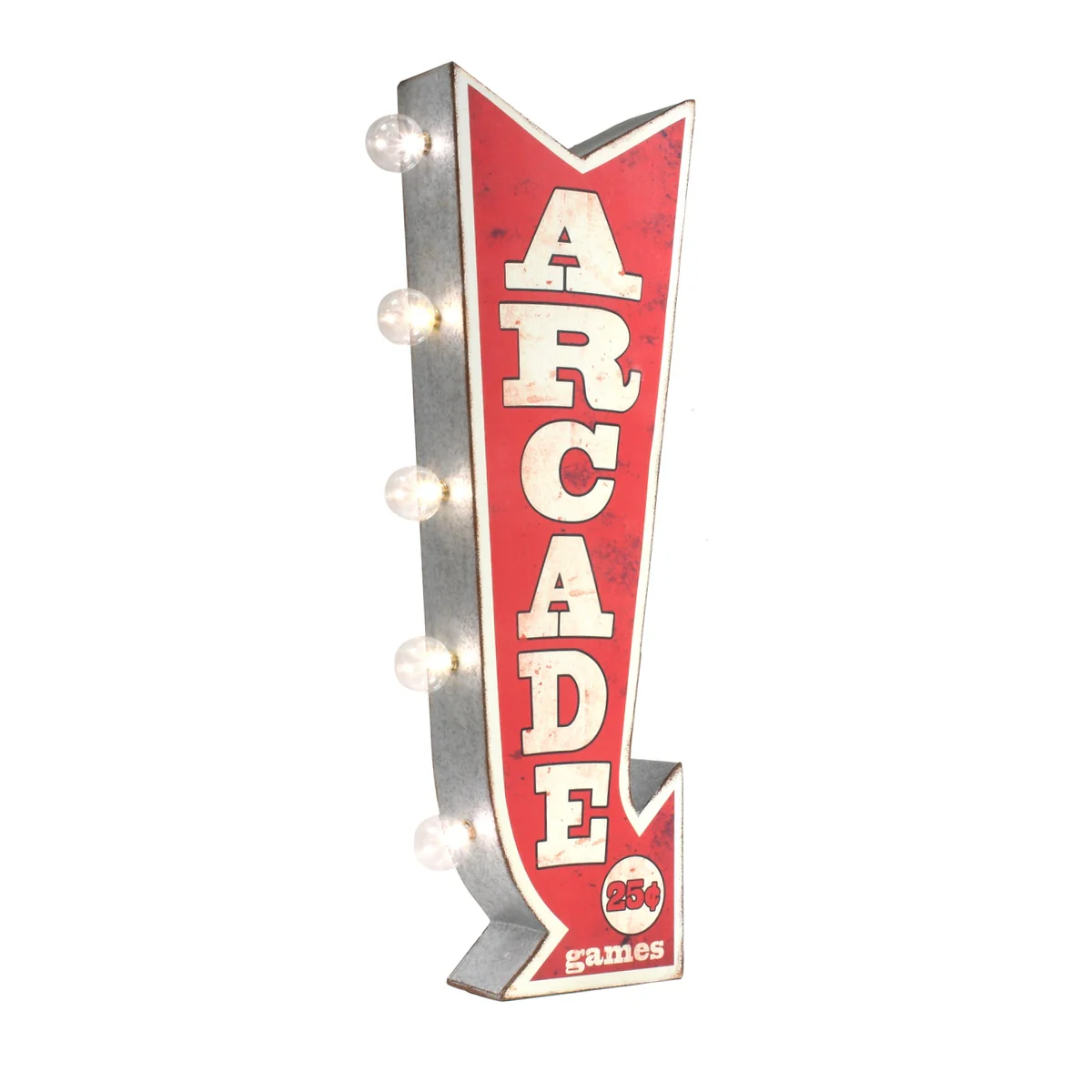 Retro 3D LED Arcade Marquee Arrow Sign Bar Pub Man Cave Decor Game Room Wall Art