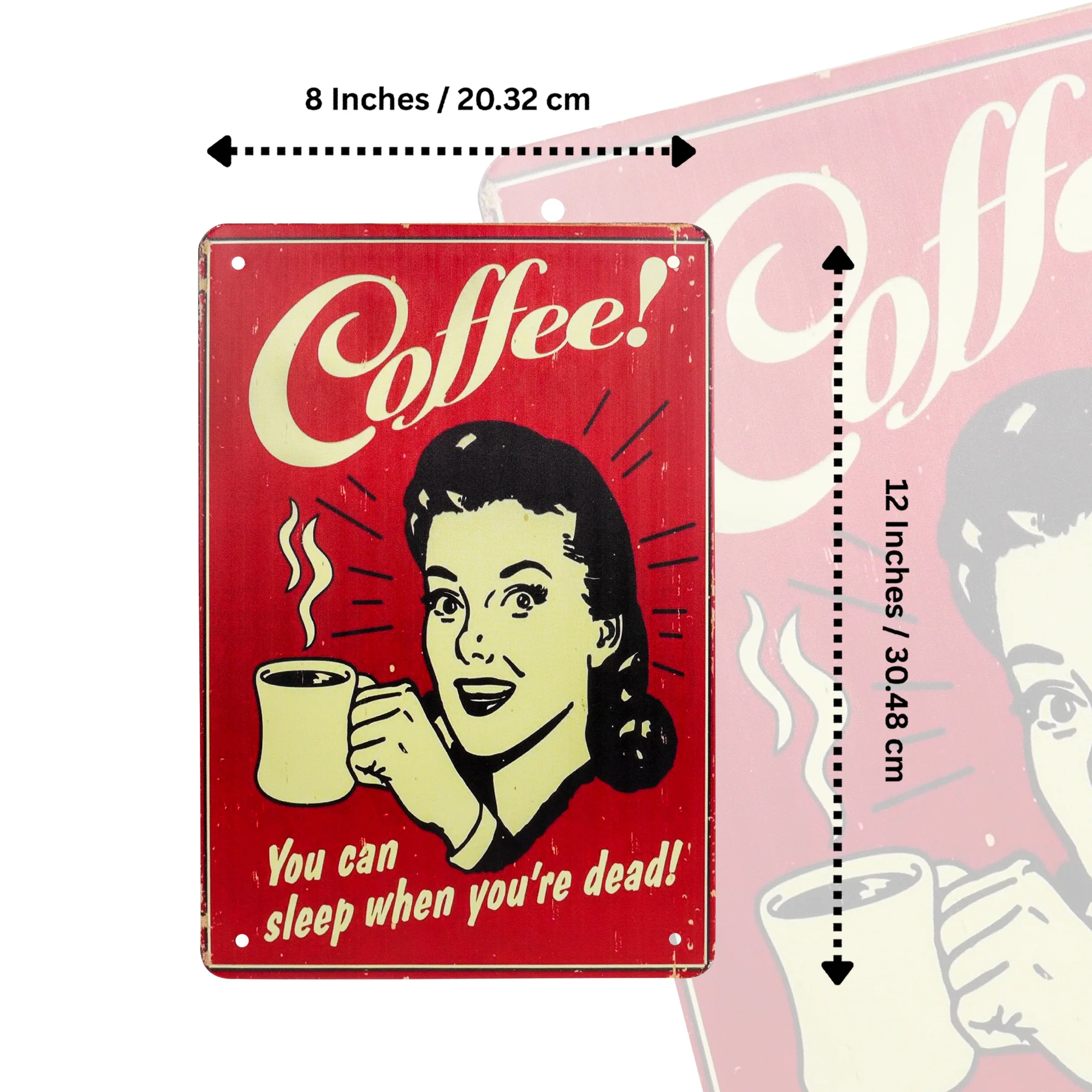 Metal Coffee You Can Sleep When You're Dead Tin Sign Gifts for Coffee Bar Lovers - Image 6