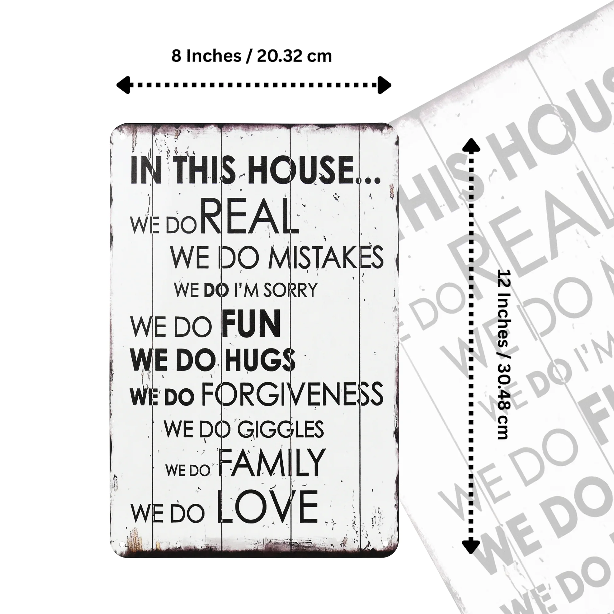 Metal Wall Art In This House We Do Family Sign Motivational Poster Home Decor - Image 6