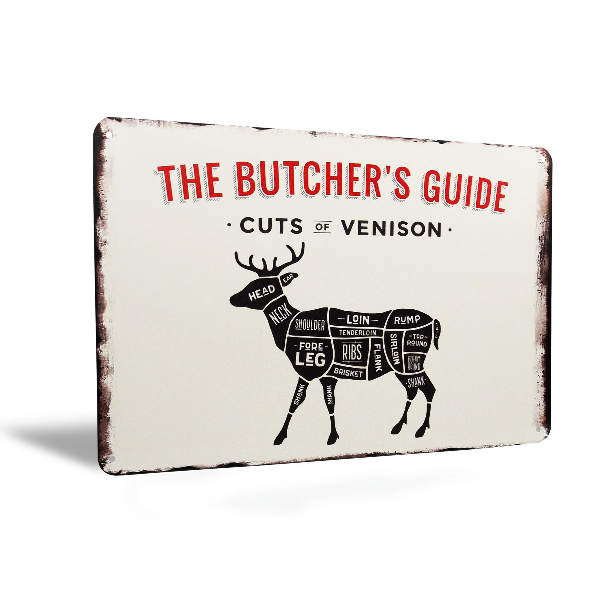 Metal Wall Decor Cuts of Venison Deer Processing Chart Kitchen Cabin Man Cave
