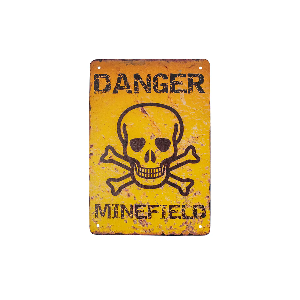 Retro Metal Danger Minefield Warning Wall Sign Man Cave Garage Yard Bar Decor
