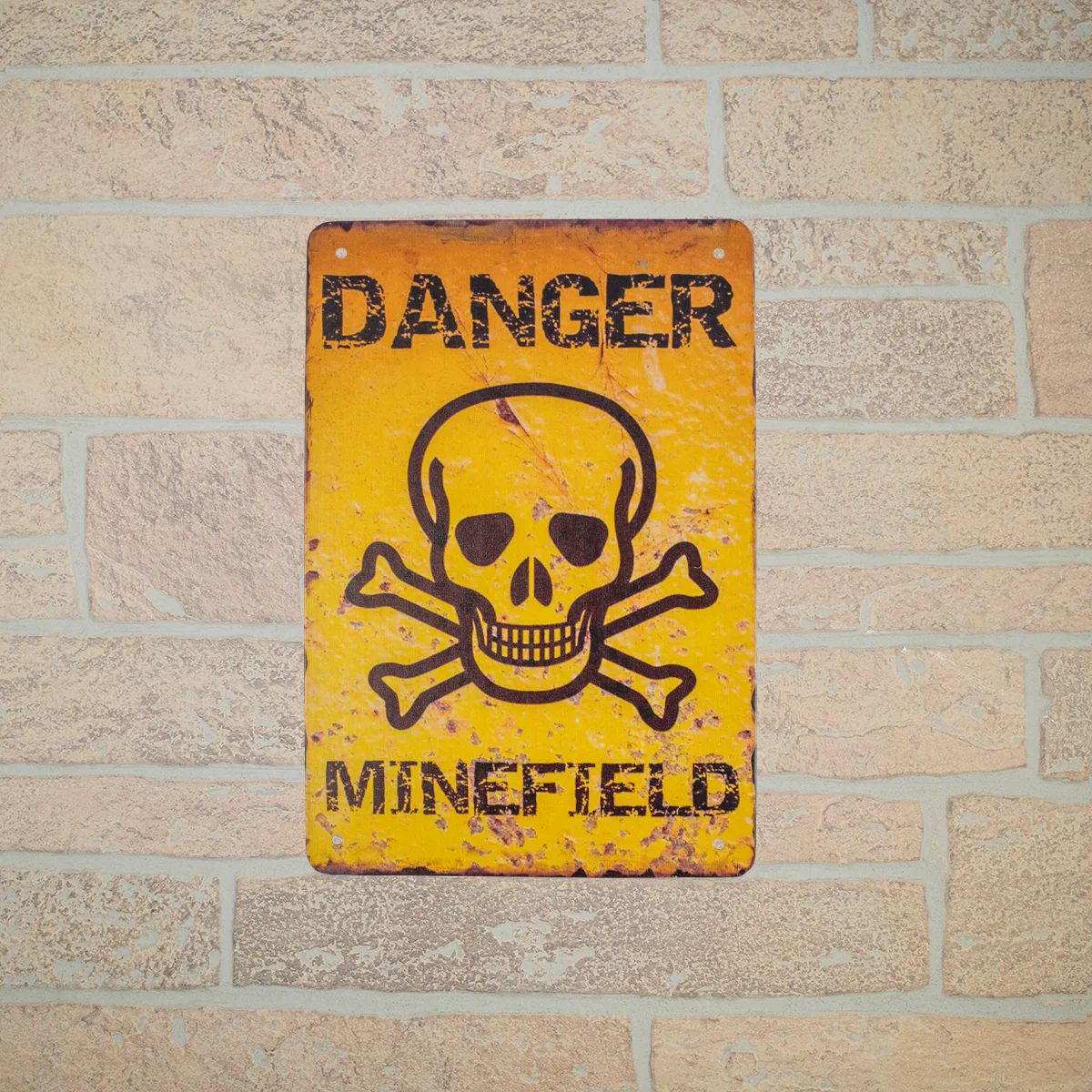 Retro Metal Danger Minefield Warning Wall Sign Man Cave Garage Yard Bar Decor - Image 4