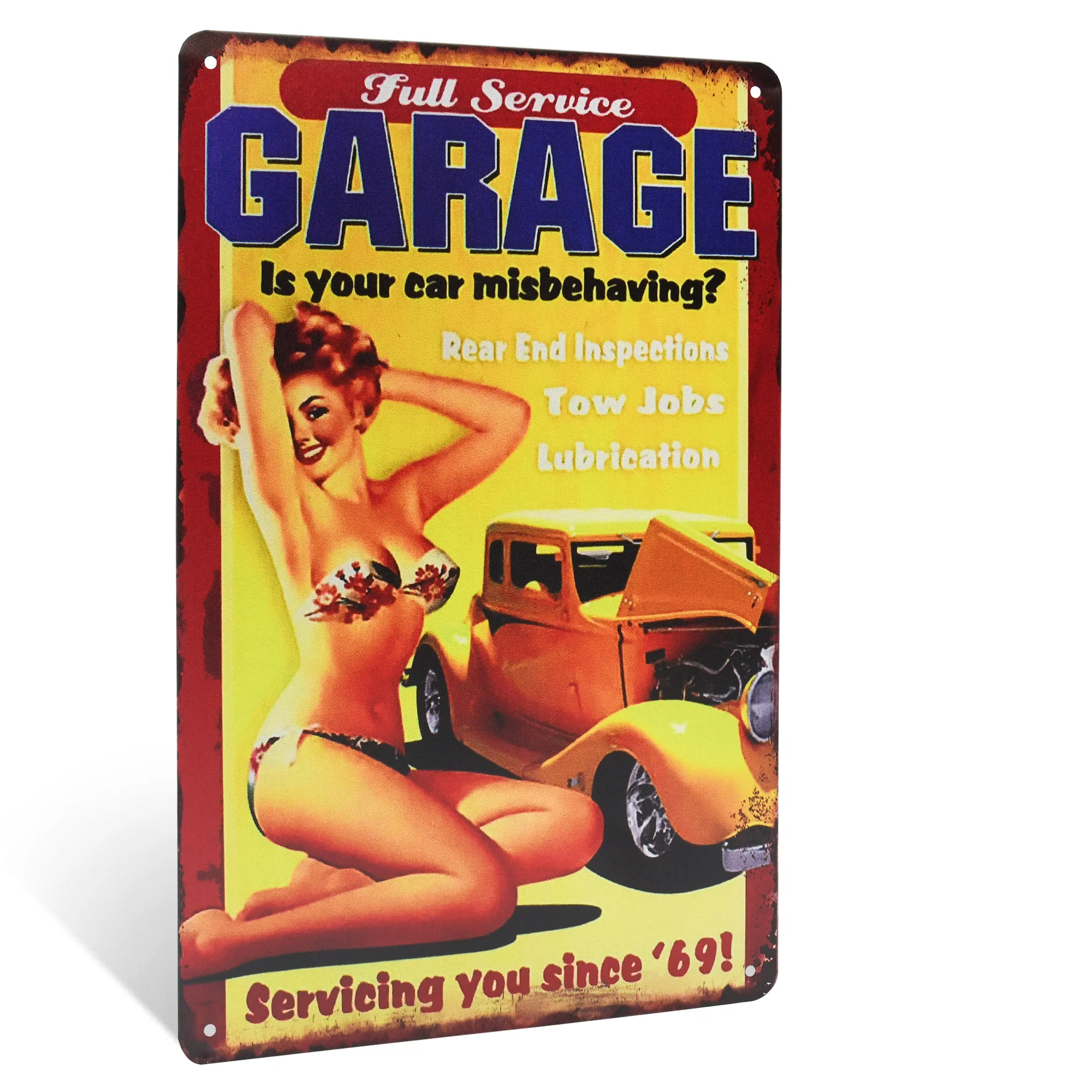 Metal Full Service Garage Sign Man Cave Vintage Car Wall Decor, Cool Gifts Men