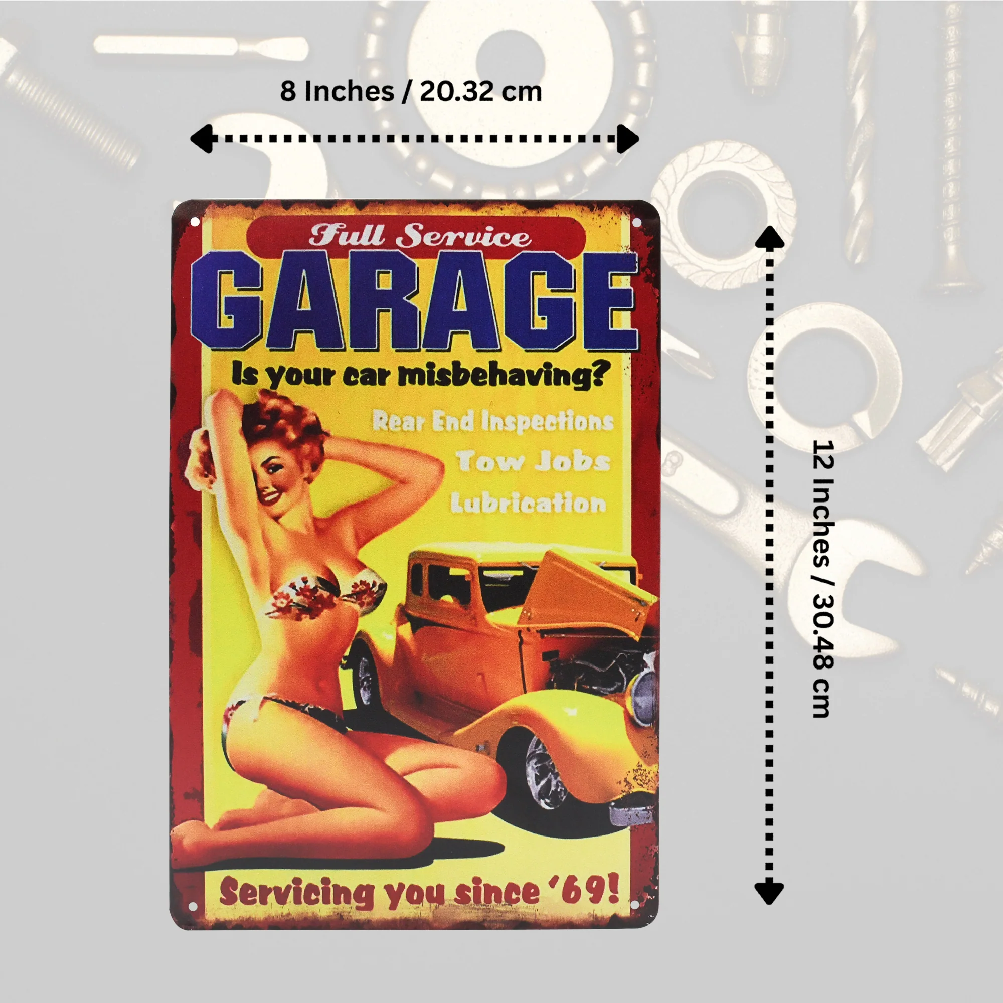 Metal Full Service Garage Sign Man Cave Vintage Car Wall Decor, Cool Gifts Men - Image 6