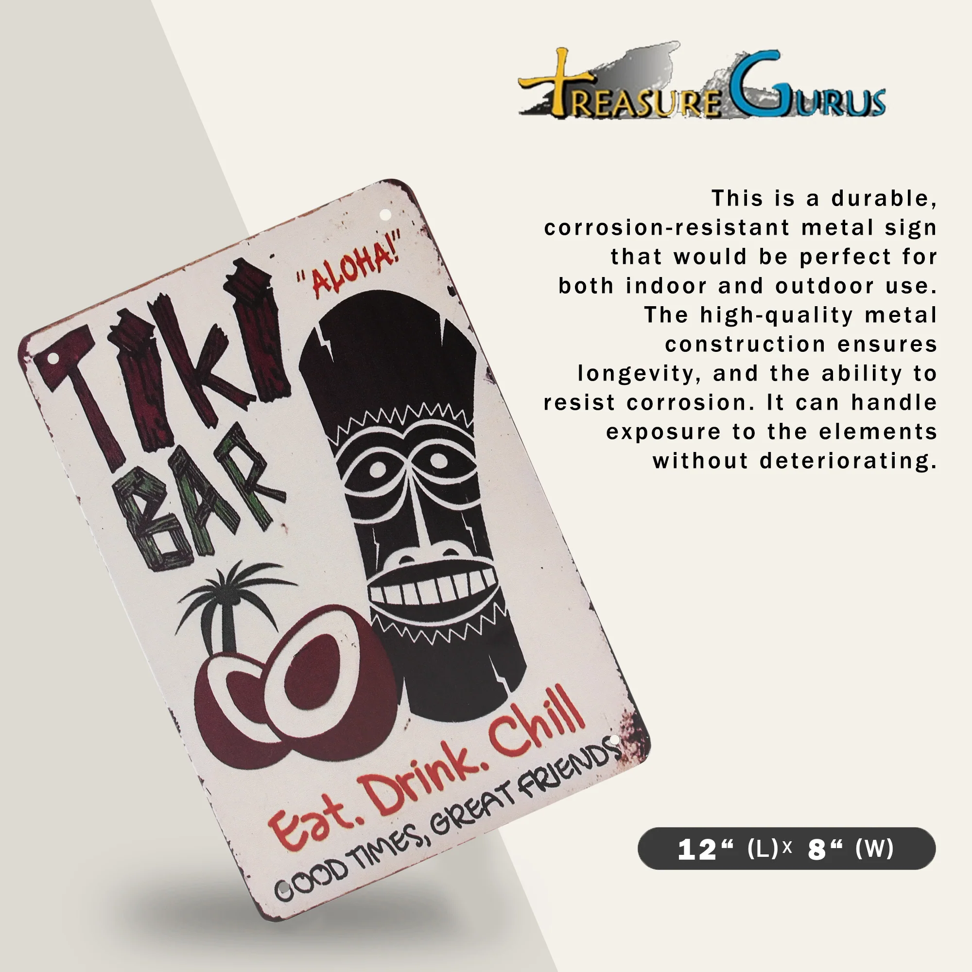 Tiki Hut Wall Tin Sign for Outdoor Bar Patio Porch Pool - Luau Party Decorations - Image 2