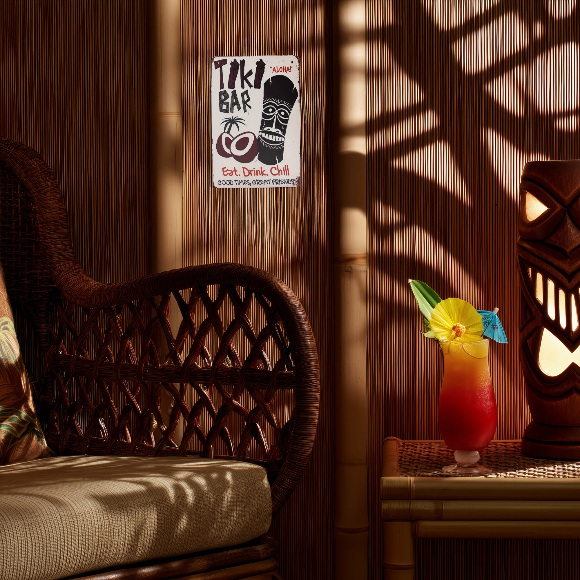 Tiki Hut Wall Tin Sign for Outdoor Bar Patio Porch Pool - Luau Party Decorations - Image 6