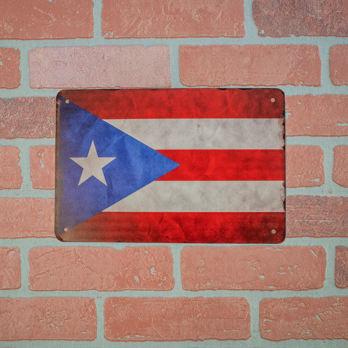 Retro Tin Puerto Rico Rican Country Flag 8x12 Wall Sign PR Man Cave Home Decor - Image 2