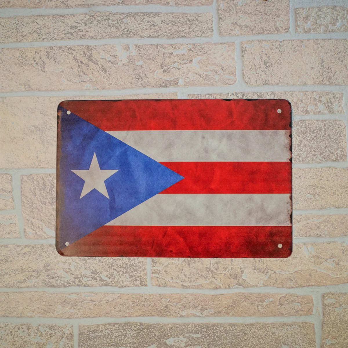 Retro Tin Puerto Rico Rican Country Flag 8x12 Wall Sign PR Man Cave Home Decor - Image 4