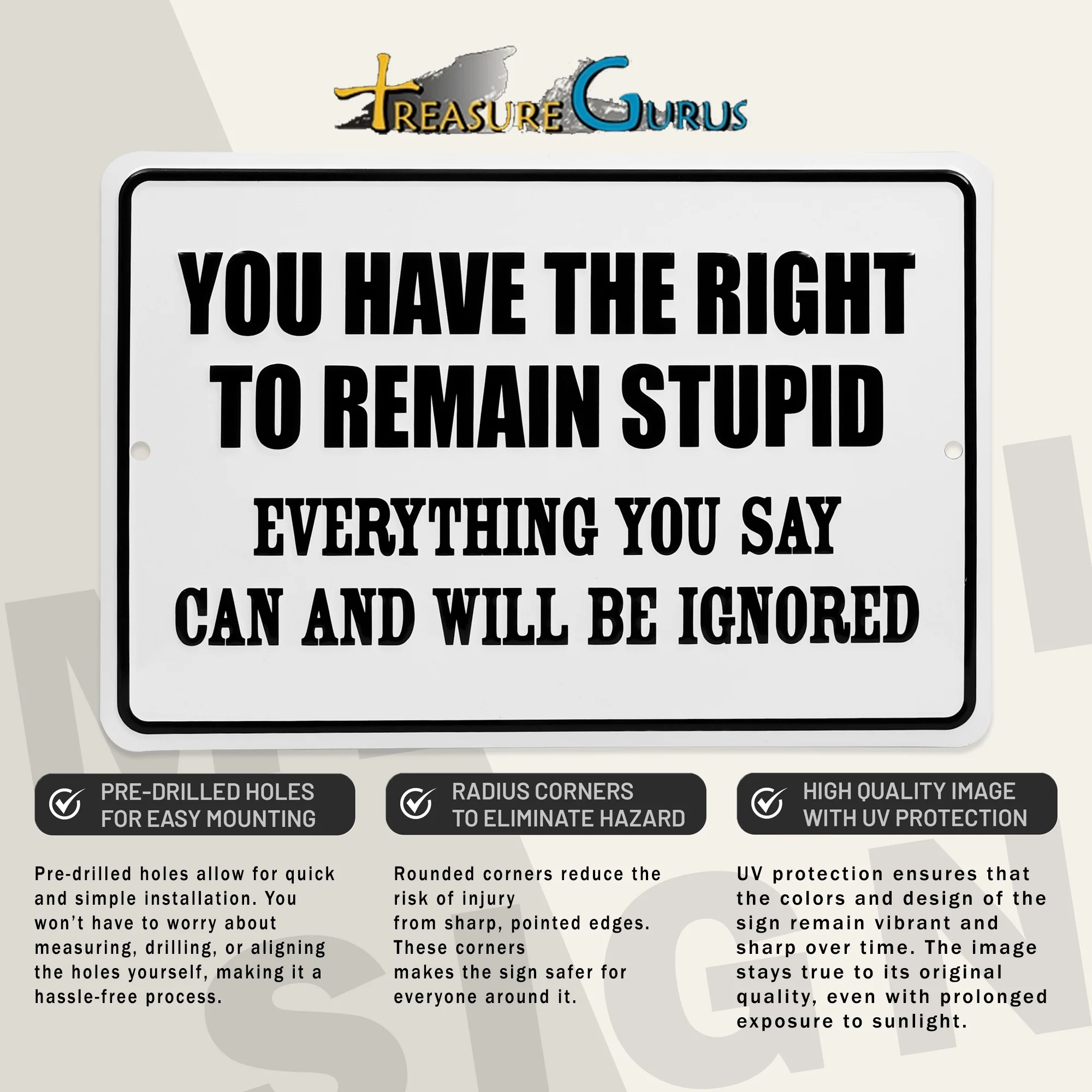 Metal Right to Remain Stupid Wall Art Sign for Man Cave Patio Bedroom Home Decor - Image 4