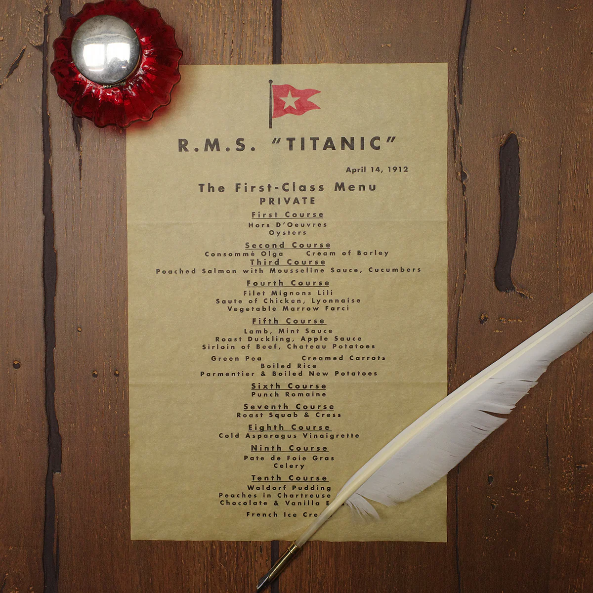 RMS Titanic White Star Line Dining Room Dinner Menu Nautical Decor Gift Wall Art - Image 2