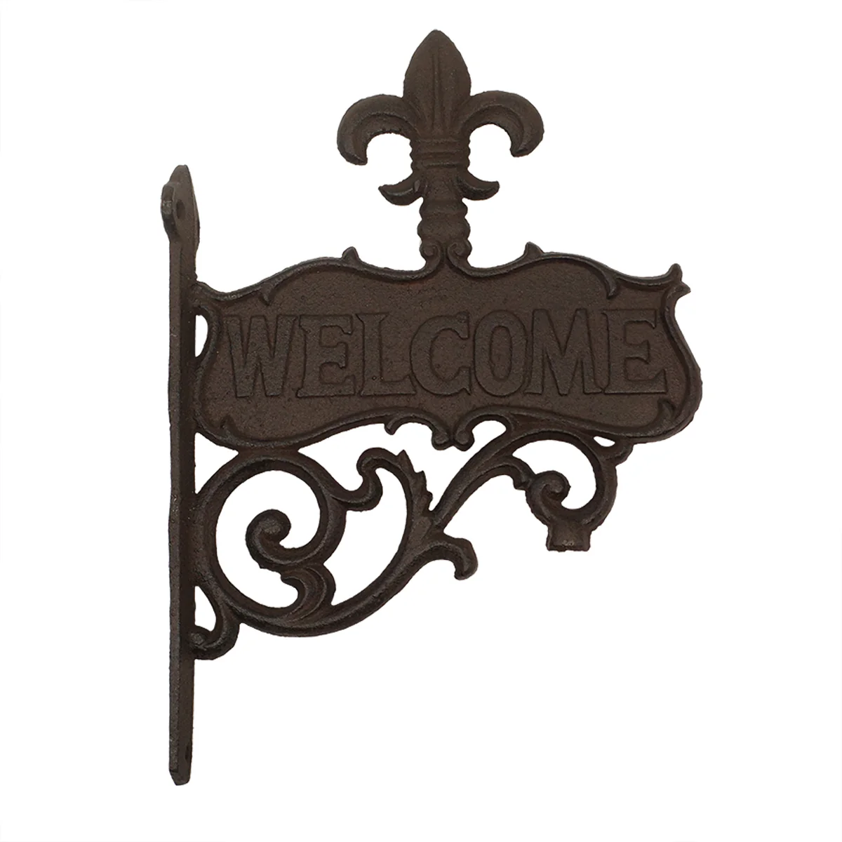 Rustic Cast Iron Art Fleur De Lis Welcome / Dinner Bell - Image 3