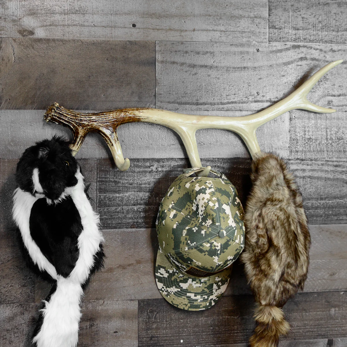 Rustic Cast Iron Deer Antler Buck Elk Antlers 6 Wall Hook Towel Rack Cabin Decor - Image 4
