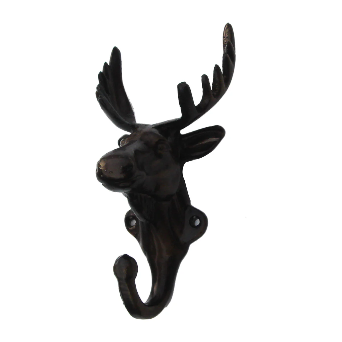 Rustic Cast Iron Wall Mount Deer Antlers Hook - Image 3