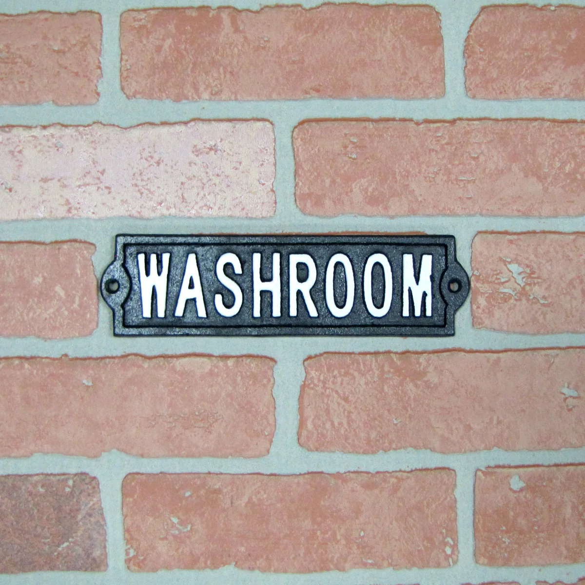 Rustic Cast Iron Washroom Sign Gas Station Bar Pub Bathroom Plaque Wall Decor - Image 4