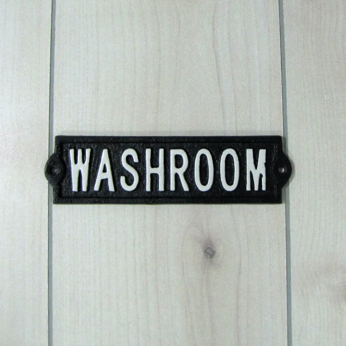 Rustic Cast Iron Washroom Sign Gas Station Bar Pub Bathroom Plaque Wall Decor - Image 5