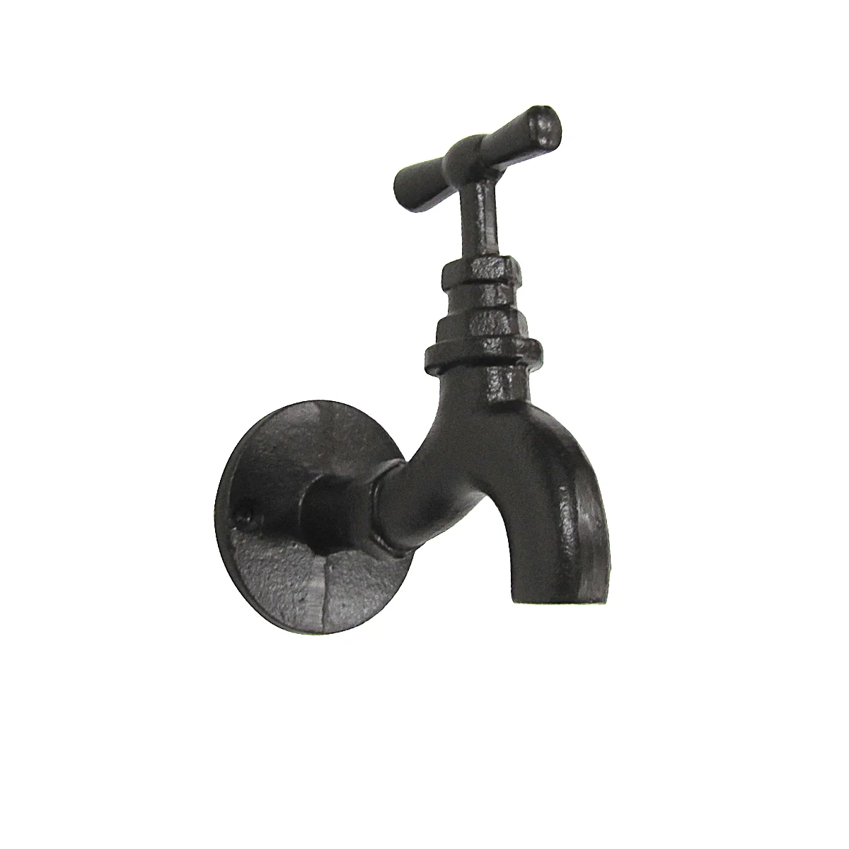 Rustic Cast Iron Water Faucet Wall Hook Spigot Towel Rack Bathroom Holder Decor - Image 2