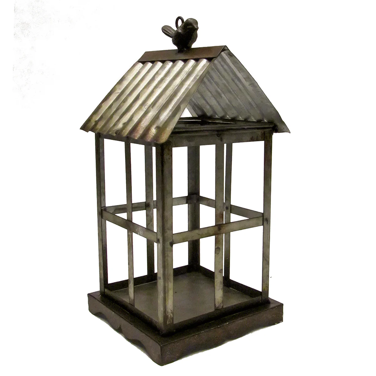 Rustic Metal Decorative Bird Cage Iron Lantern Outdoor Home Lantern Patio Decor