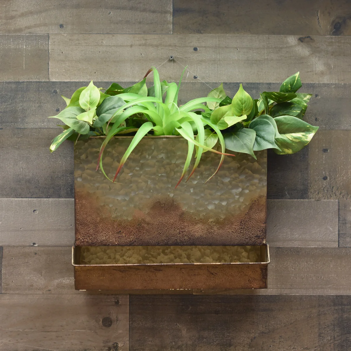 Rustic Metal Decorative Chicken Feeder Wall Hanging Planter Outdoor Garden Decor - Image 5