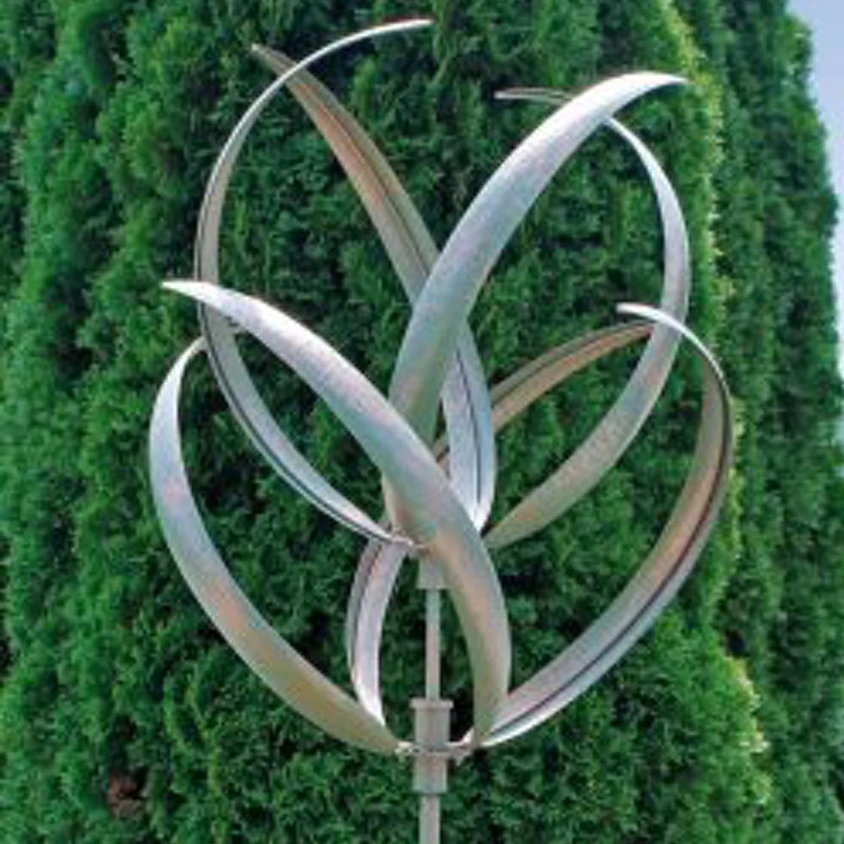Rustic Metal Garden Art Yard Huge Double Blade Wind Spinner Lawn Ornament Decor - Image 2