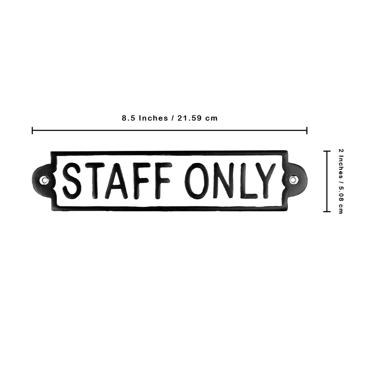 Rustic Metal Staff Only Door Sign Business Shop Employees Wall Plaque Decor - Image 3