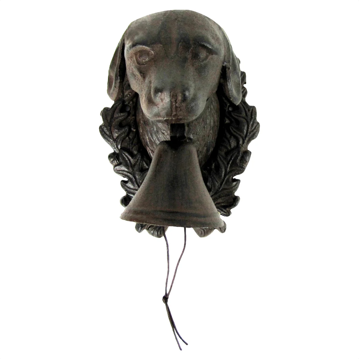Rustic Metal Wall Mount Loyal Dog Head Door Call Bell - Image 2