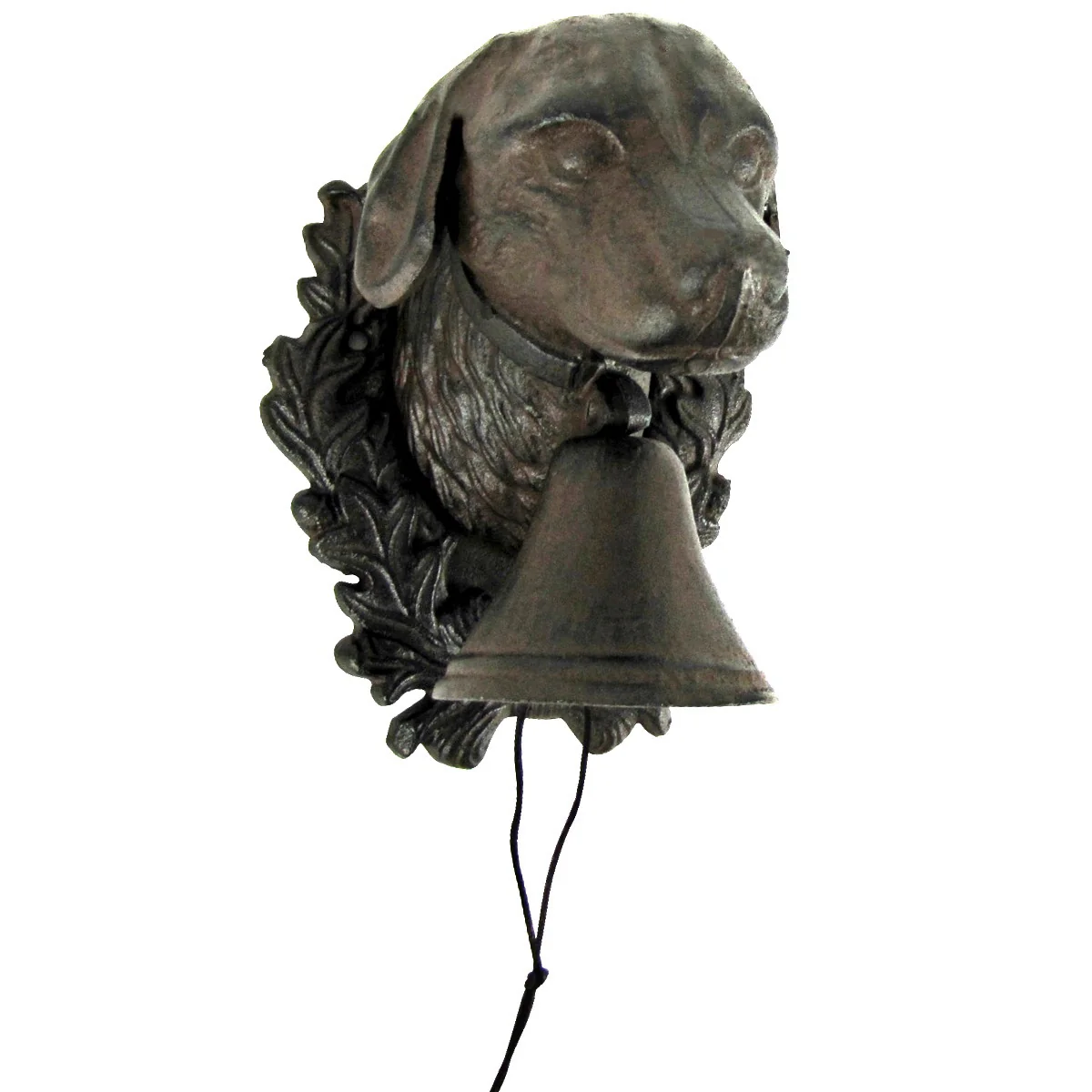 Rustic Metal Wall Mount Loyal Dog Head Door Call Bell - Image 3