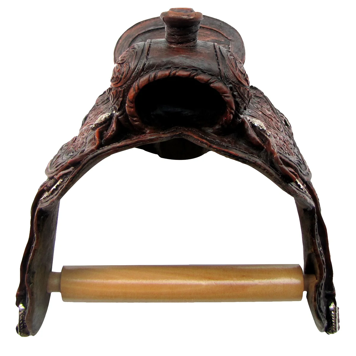 Rustic Saddle Toilet Paper Roll Holder - Image 3