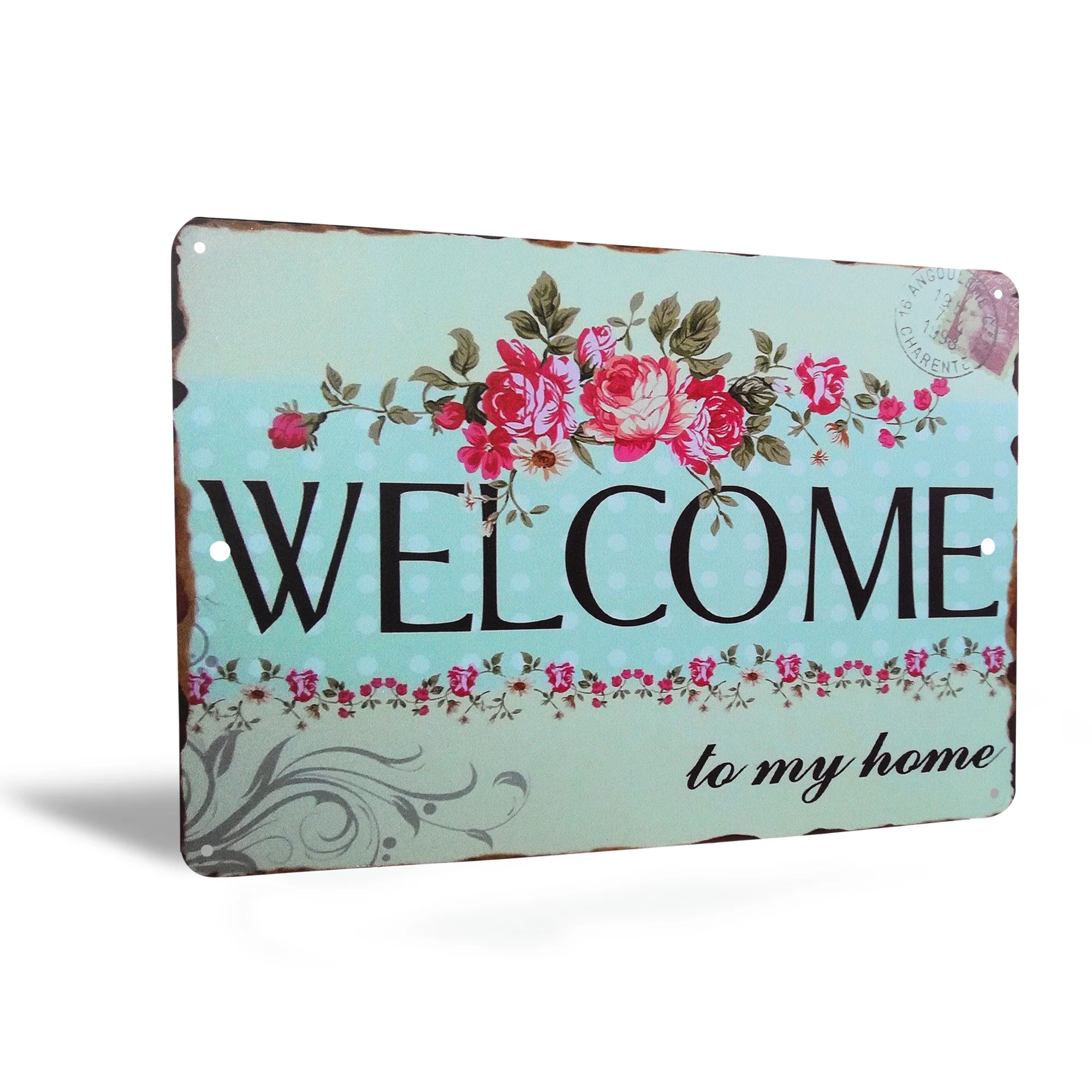 Metal Welcome Home Sign for Porch, Front Door, Entryway, Living Room Home Decor