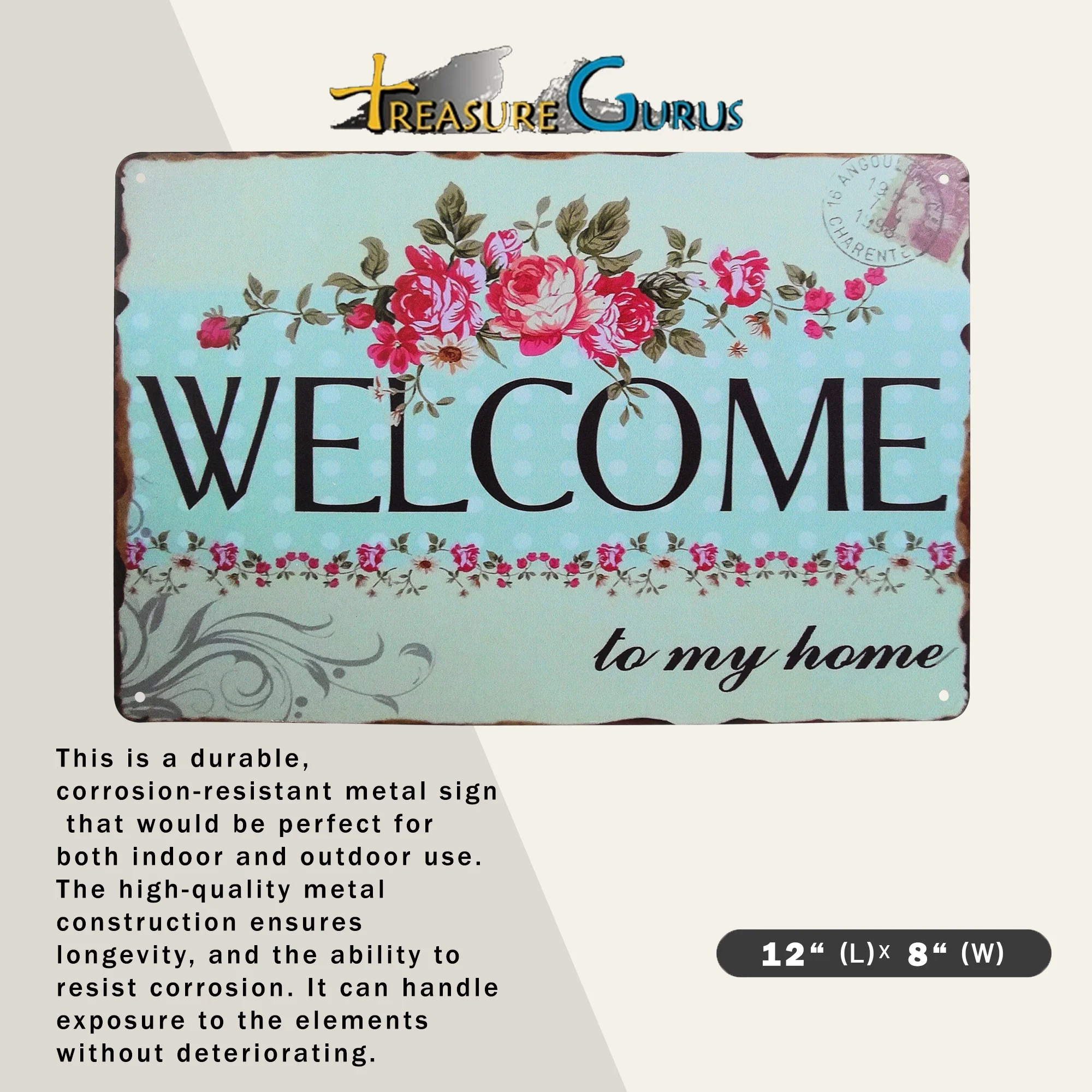 Metal Welcome Home Sign for Porch, Front Door, Entryway, Living Room Home Decor - Image 3
