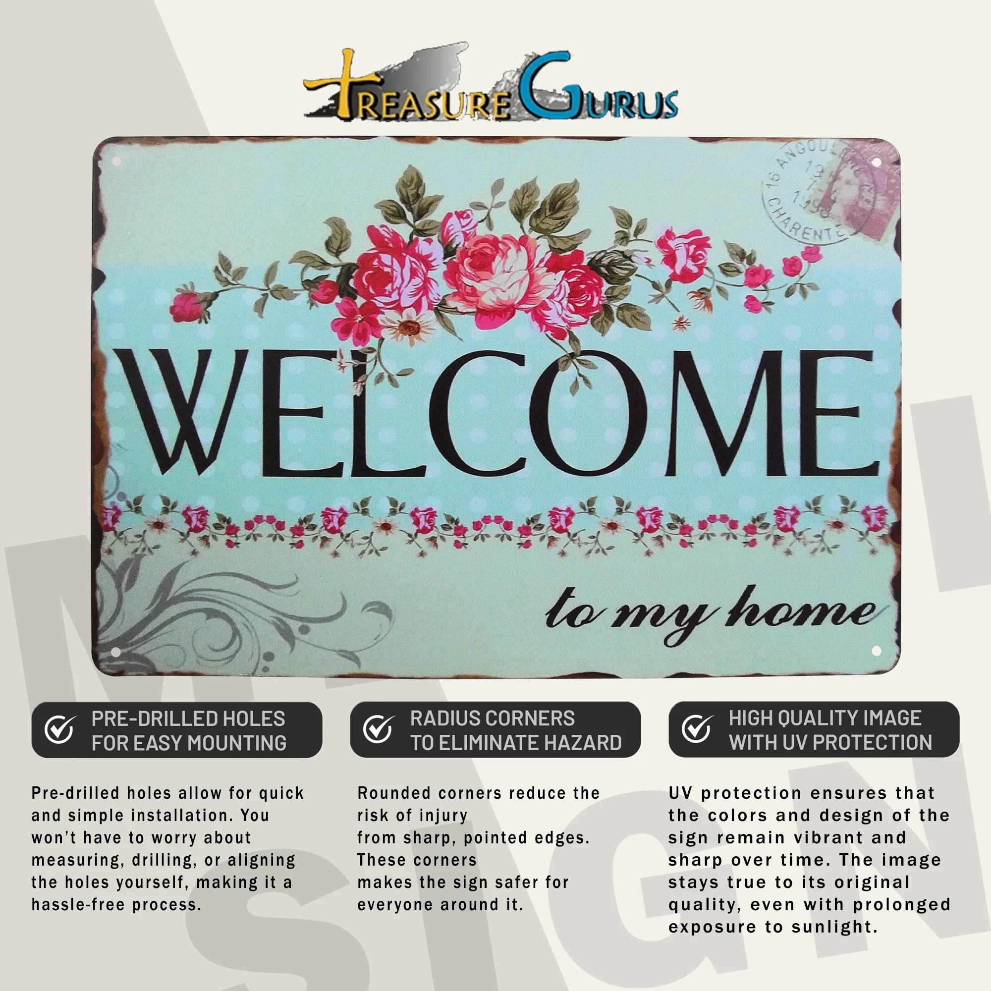 Metal Welcome Home Sign for Porch, Front Door, Entryway, Living Room Home Decor - Image 4
