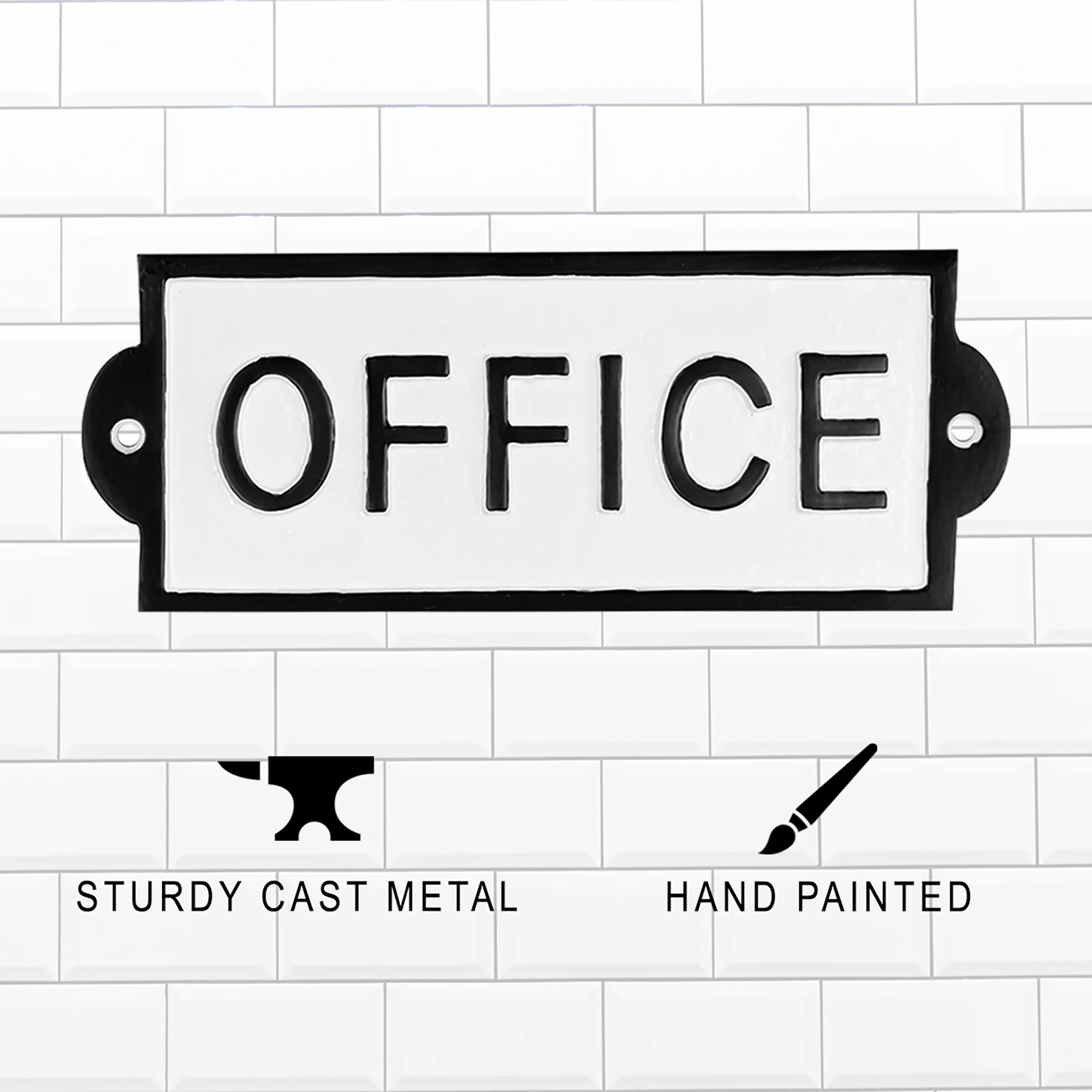 Metal Office Door Sign for Home Office, Business or Room Vintage Iron Wall Decor - Image 4