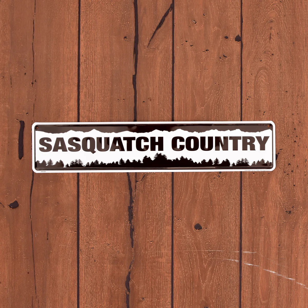 Sasquatch Country Road Tin Street Sign Rustic Cabin Bigfoot Man Cave Home Decor - Image 2