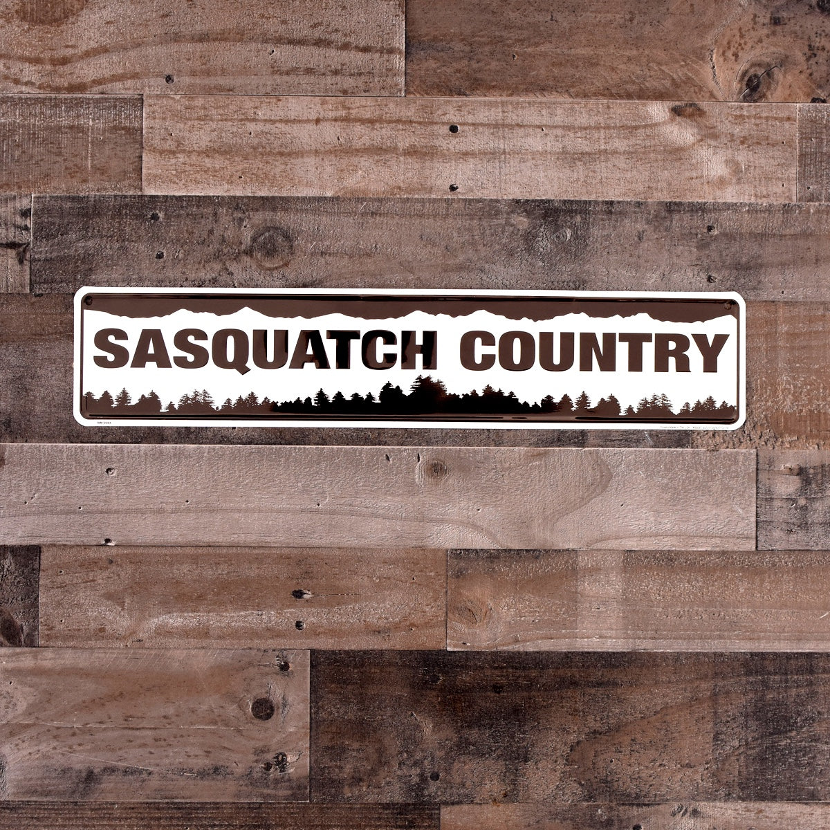 Sasquatch Country Road Tin Street Sign Rustic Cabin Bigfoot Man Cave Home Decor - Image 4