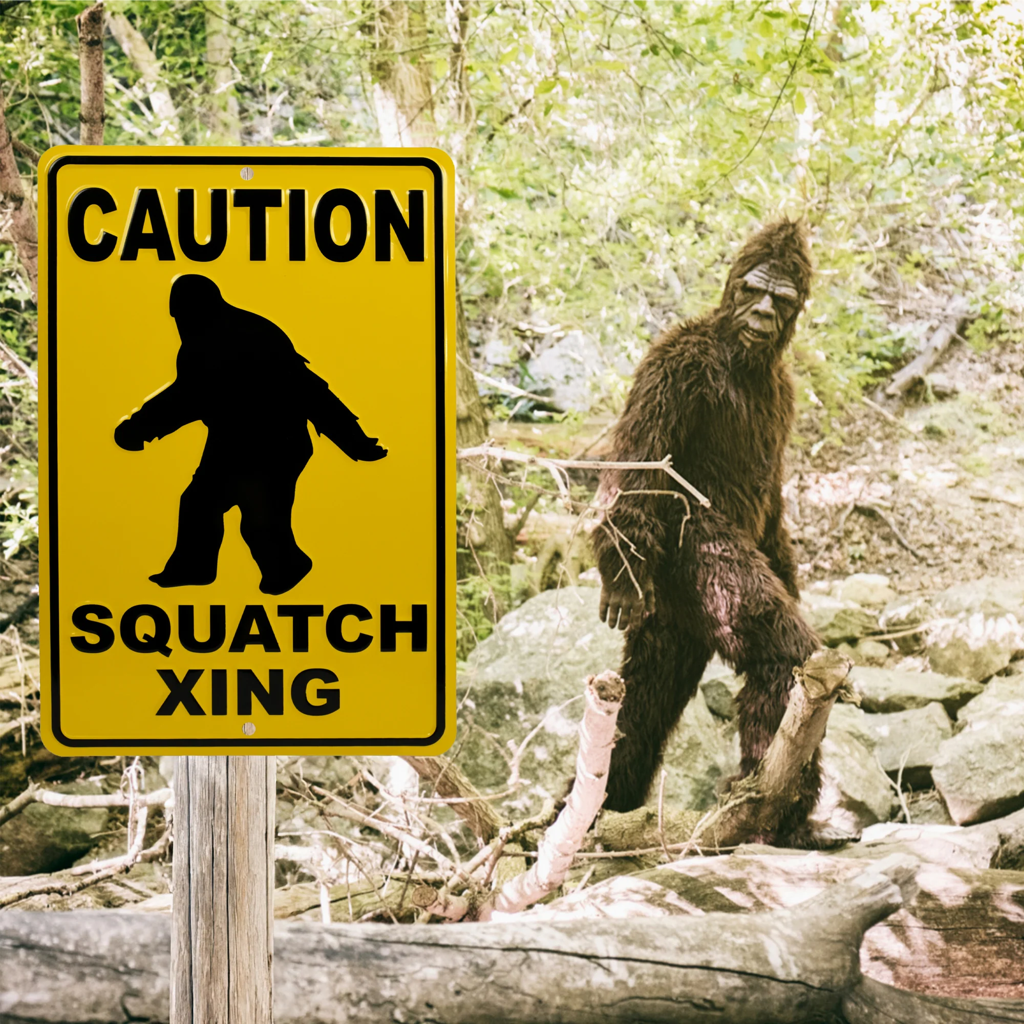 Metal Sasquatch Xing Sign Funny Warning Bigfoot Sign Yard Man Cave Room Decor - Image 8