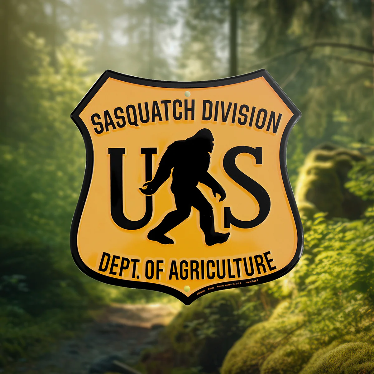 Sasquatch Division Bigfoot Metal Man Cave Mens Room Wall Sign Rustic Home Decor - Image 5