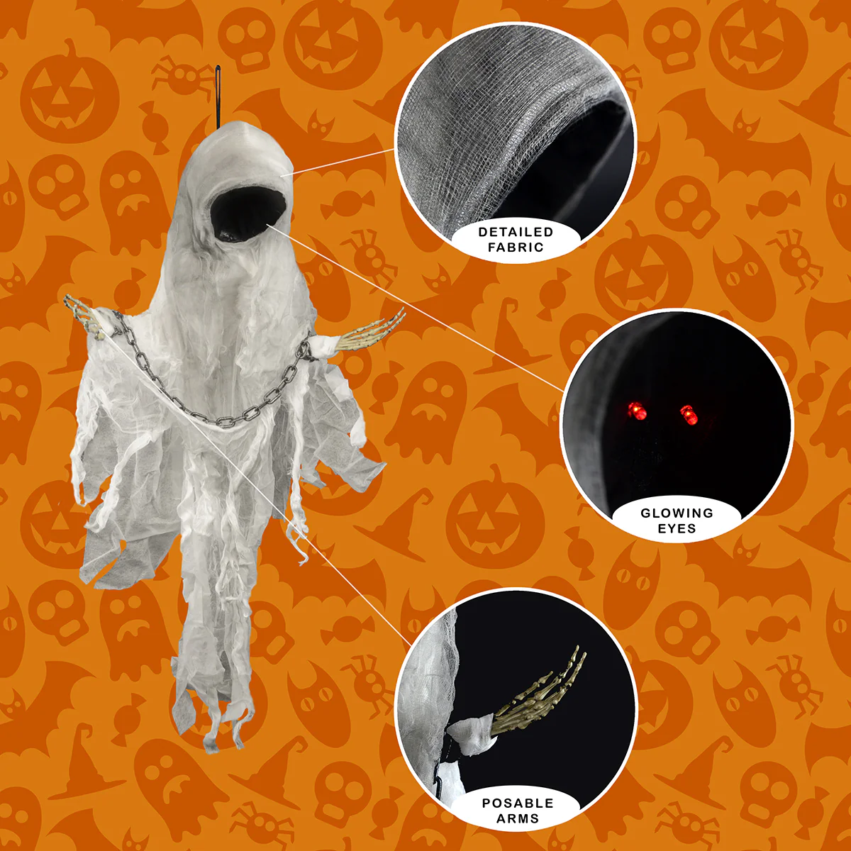 Scary Ghost Decor Animatronics Haunted House Prop Outdoor Halloween Decorations - Image 2
