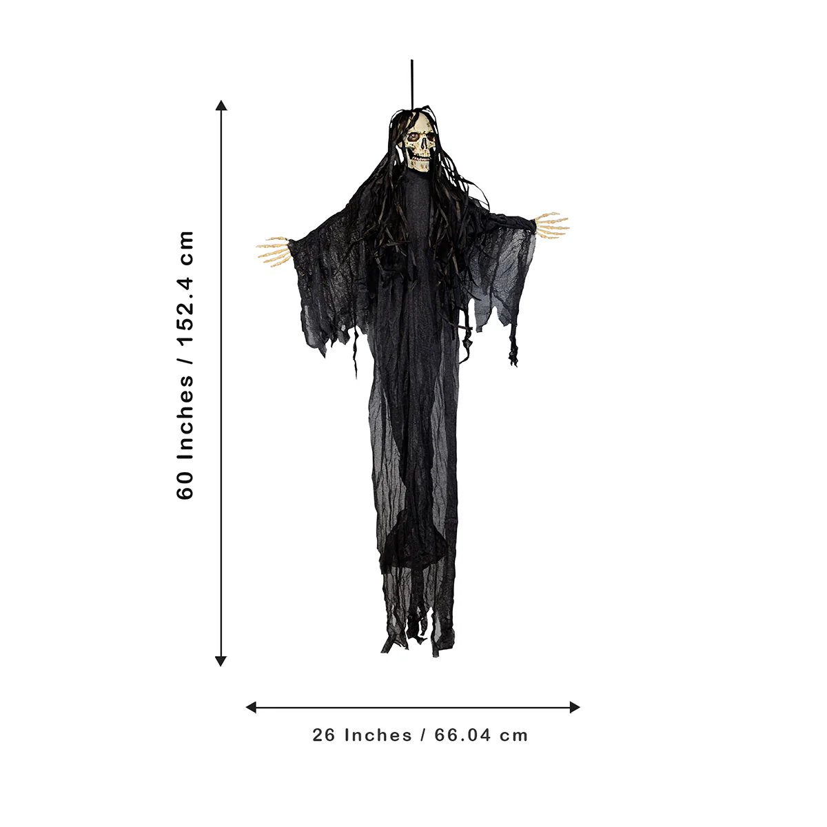 Scary Grim Reaper Light Up Animated Skeleton Ghost Outdoor Halloween Decorations - Image 3
