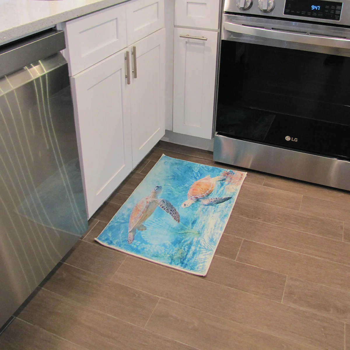 Sea Turtle Bathroom Kitchen Non Slip Floor Mat Bath Shower Rug Home Essentials - Image 3