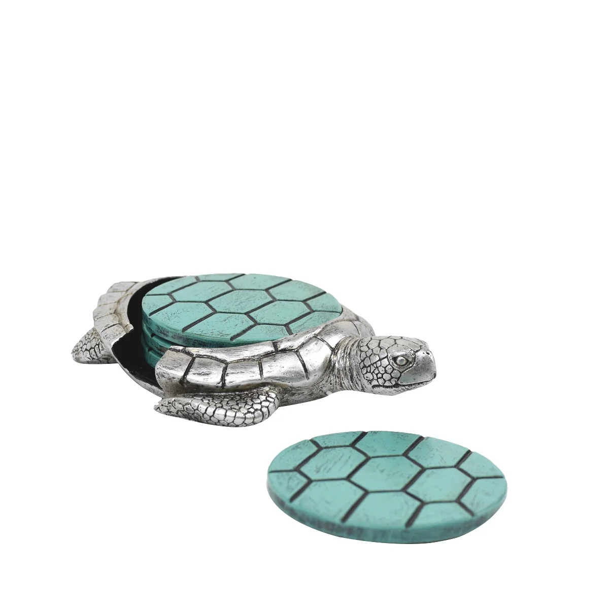 Sea Turtle Drink Coasters Set 4 Nautical Holder Coastal Beach Kitchen Home Decor - Image 2