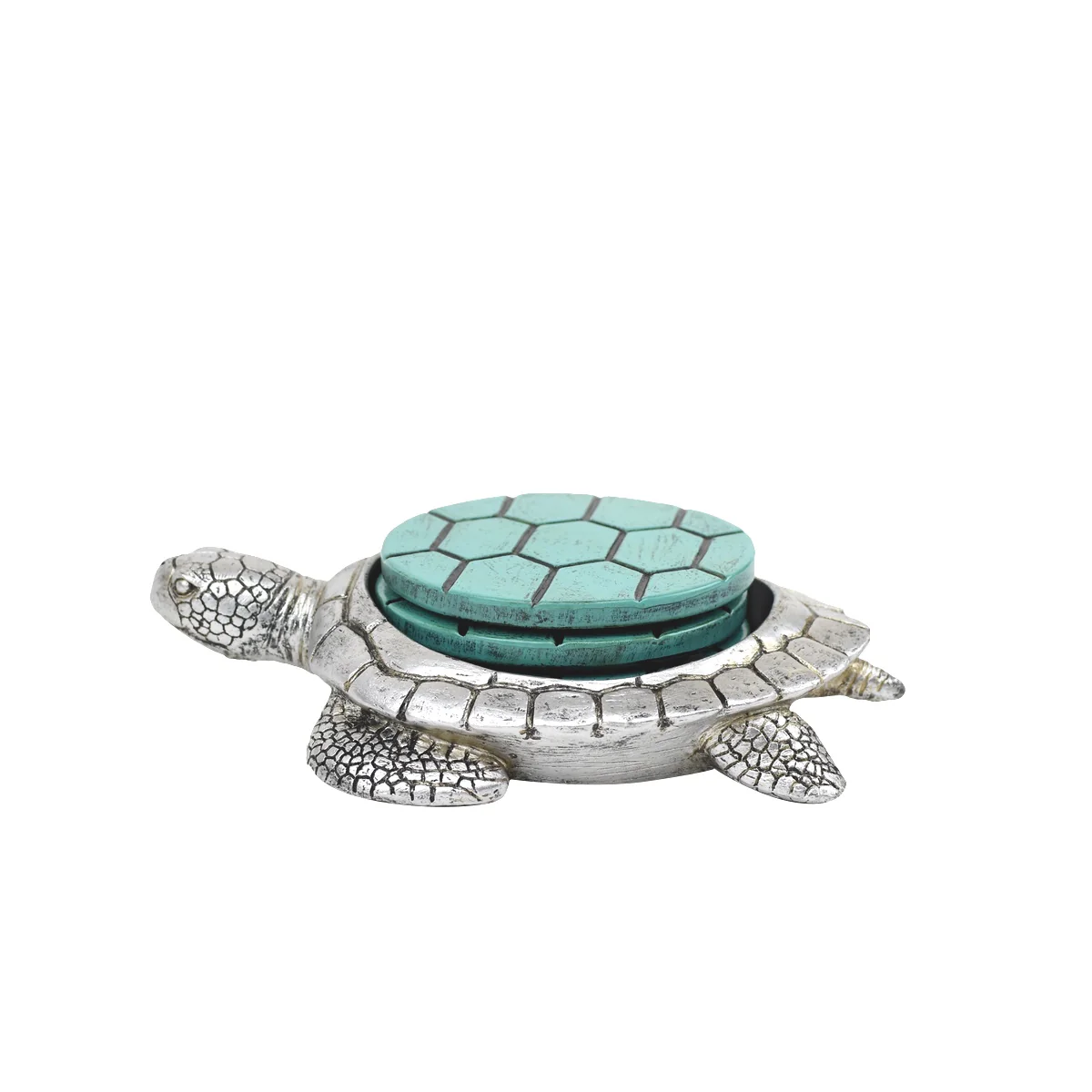 Sea Turtle Drink Coasters Set 4 Nautical Holder Coastal Beach Kitchen Home Decor - Image 3