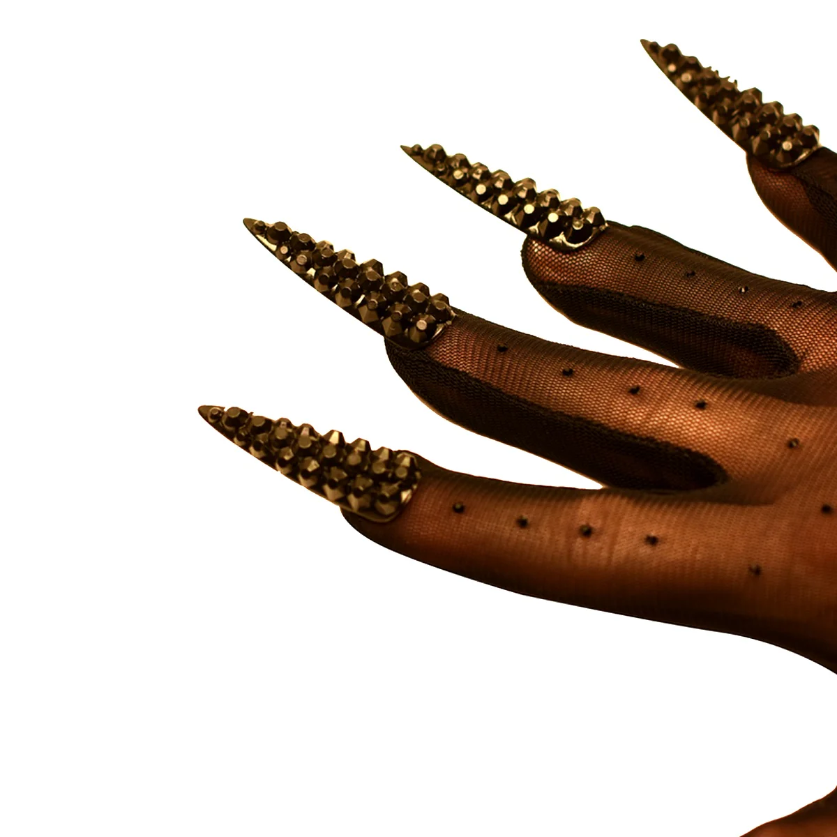 Sequin Black Claw Gloves Long Fake Gothic Nails Cosplay Halloween Party Costume - Image 3