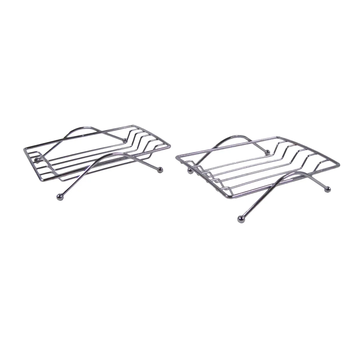 Set 2 Metal Kitchen Bathroom Sink Soap Bar Dishes Bath Shower Tray Sponge Holder - Image 2