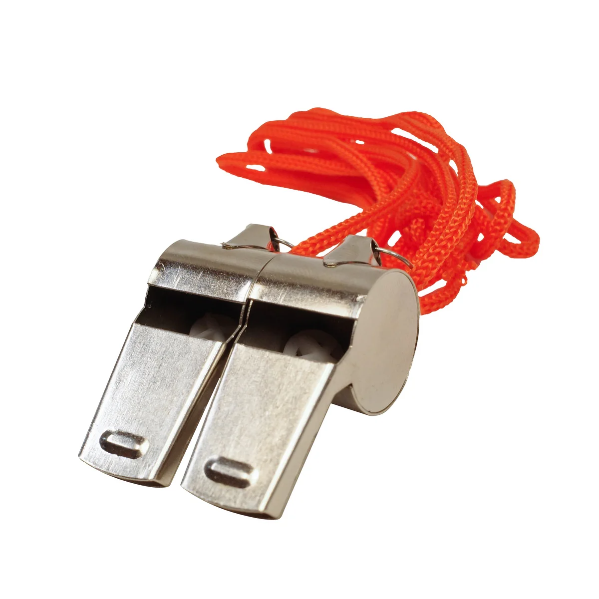 Set 2 Stainless Steel Loud Sport Football Coach Referee Teacher Lanyard Whistles - Image 2