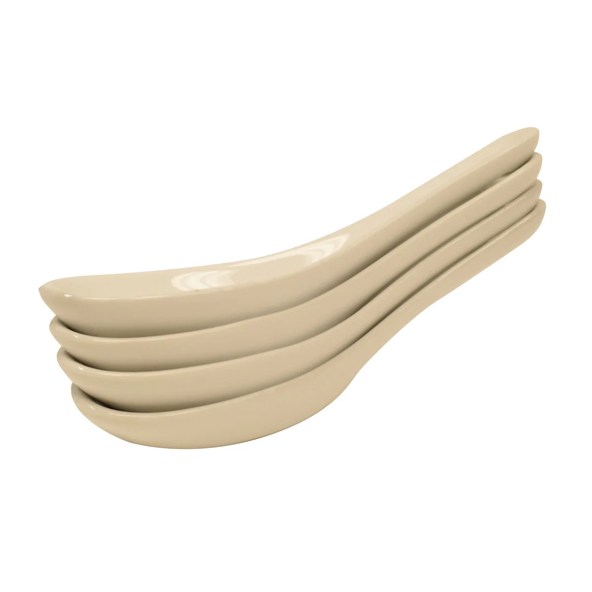 Set 4 White Porcelain Asian Chinese Japanese Food Miso Ramen Spoon Soup Utensil - Image 2