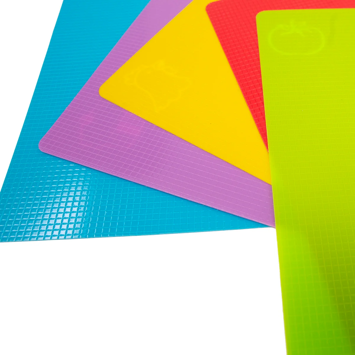Set 5 Color Coded Flexible Plastic Cut Chopping Board Mat Cook Prep Kitchen Tool - Image 3