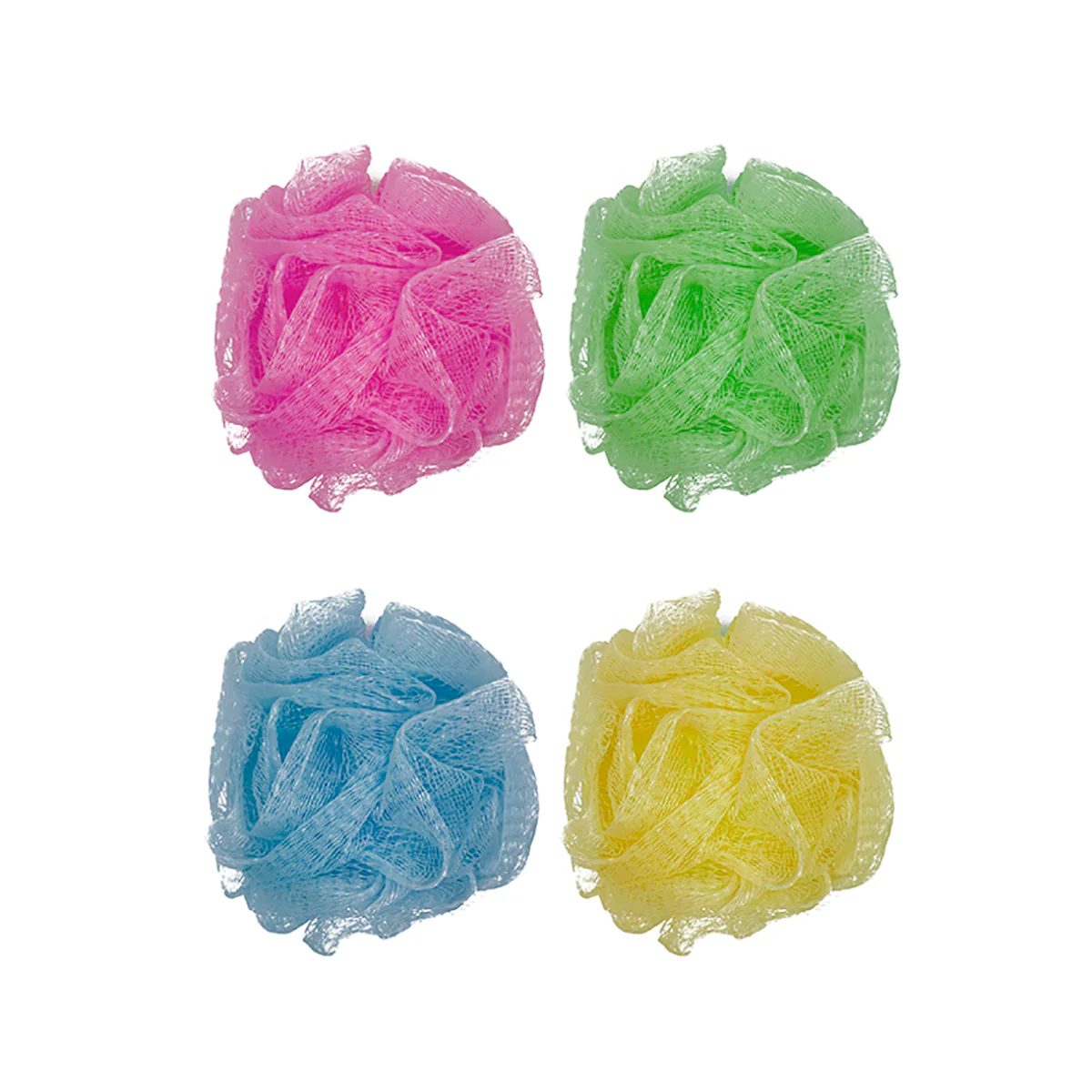 Set Of 4 Travel Loufas Bath Sponge Dead Skin Remover Shower Exfoliating Scrubber