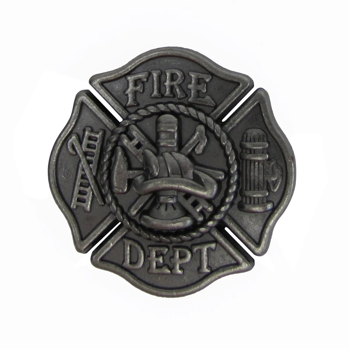 Silver Fire Dept Cross Western Saddle Hat Screw Back Concho Firefighter FF Gift