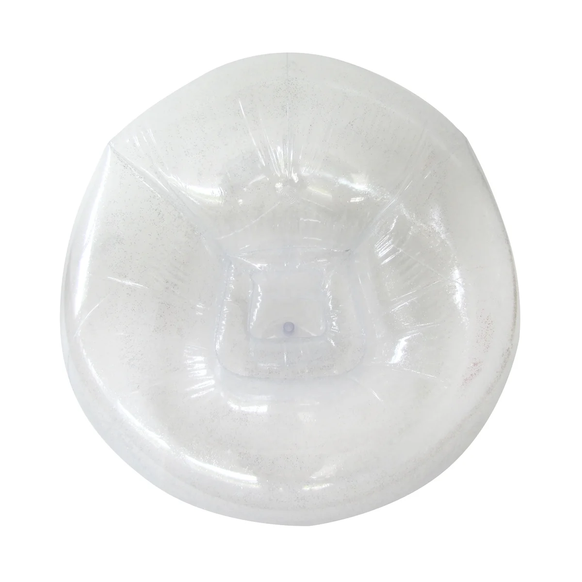 Silver Glitter Clear Blow Up Chair Inflatable Dorm Room Teen Bedroom Home Decor - Image 2