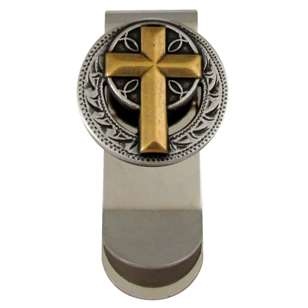 Silver Gold Cross Money Clip Mens Credit Card Holder Men's Wallet Christian Gift
